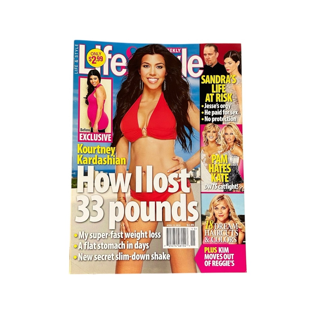 Life & Style Weekly Magazine April 12, 2010 Kourtney Kardashian Bikini Cover